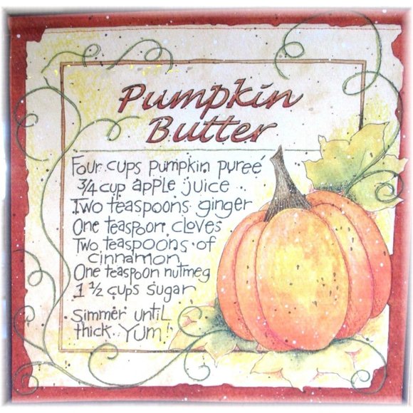 Pumpkin Butter Recipe Canvas Wall Hanging Fall Country - Picture 2 of 2